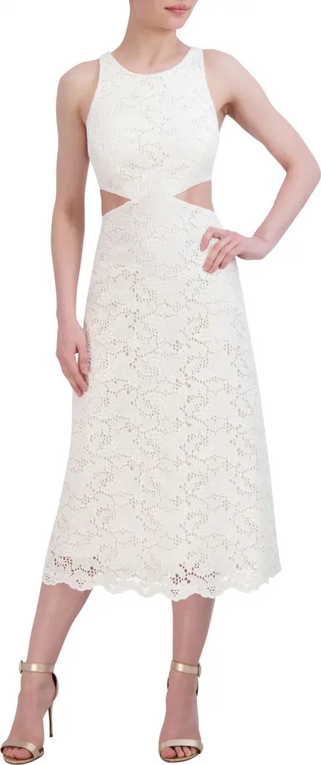 Embroidered Cutout Eyelet A-Line Dress | Nordstrom Rack