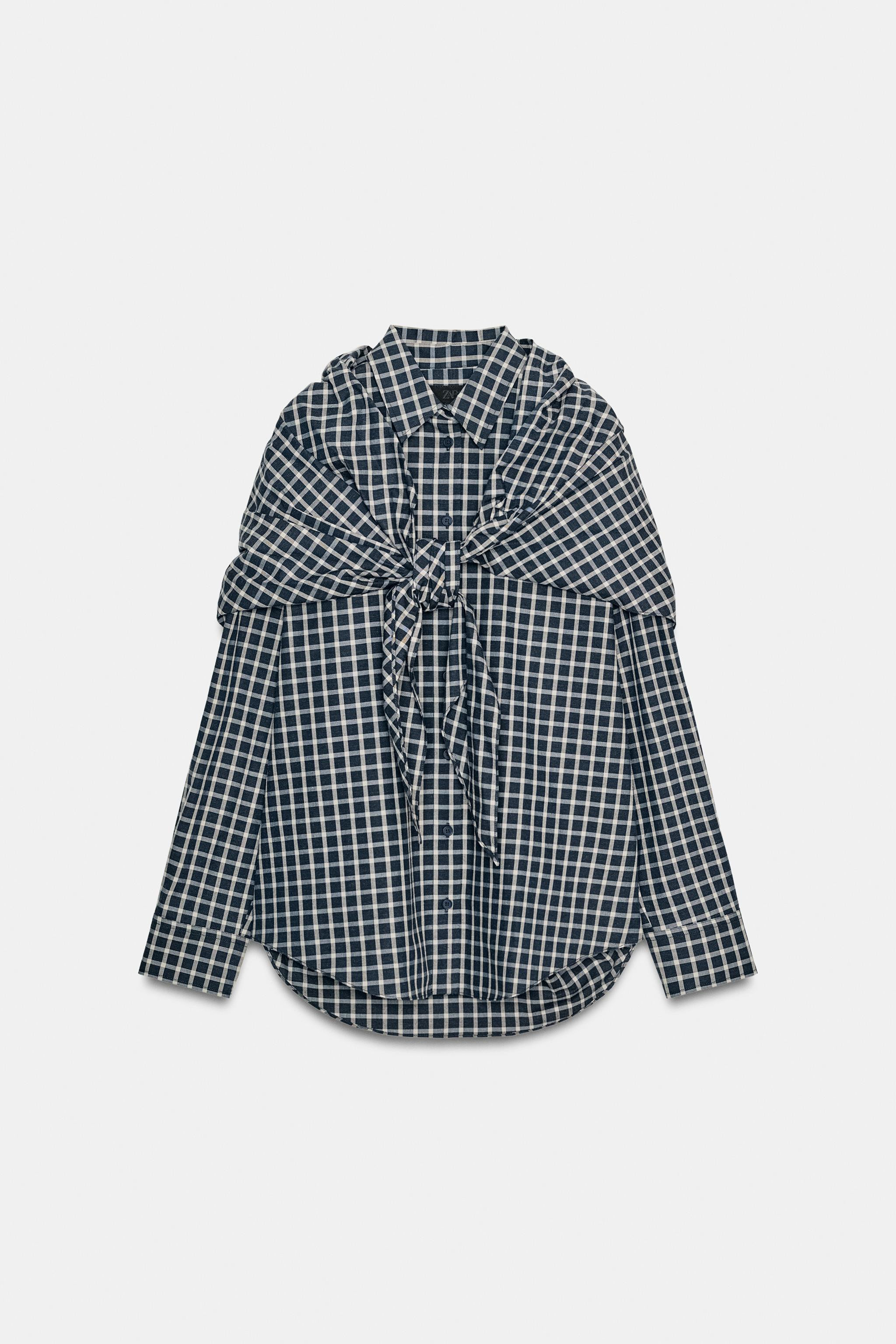 ZW COLLECTION CHECK SHIRT WITH SCARF | Zara UK