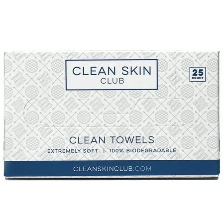 Clean Skin Club - Clean Towels Worlds 1ST Biodegradable Face Towel Disposable Makeup Removing Wipes  | Walmart (US)
