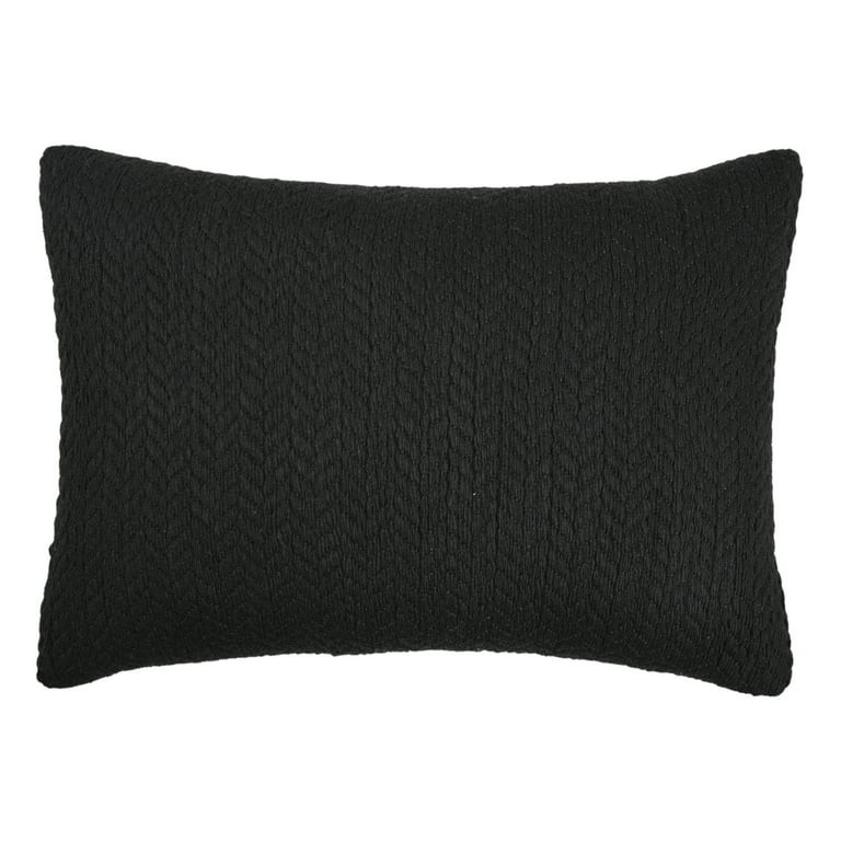 Better Homes & Gardens 18" x 13" Stylish Raffia Black Decorative Pillow for All-Season Use | Walmart (US)
