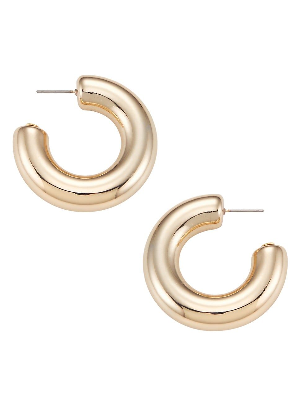 Polished Goldtone Tube Hoop Earrings | Saks Fifth Avenue