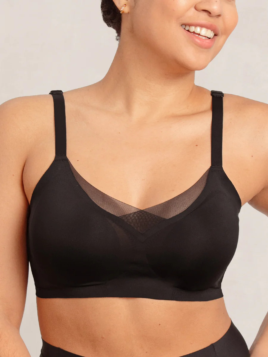 Shapermint Essentials Mesh Bralette Shapewear Black 2XL | Shapermint