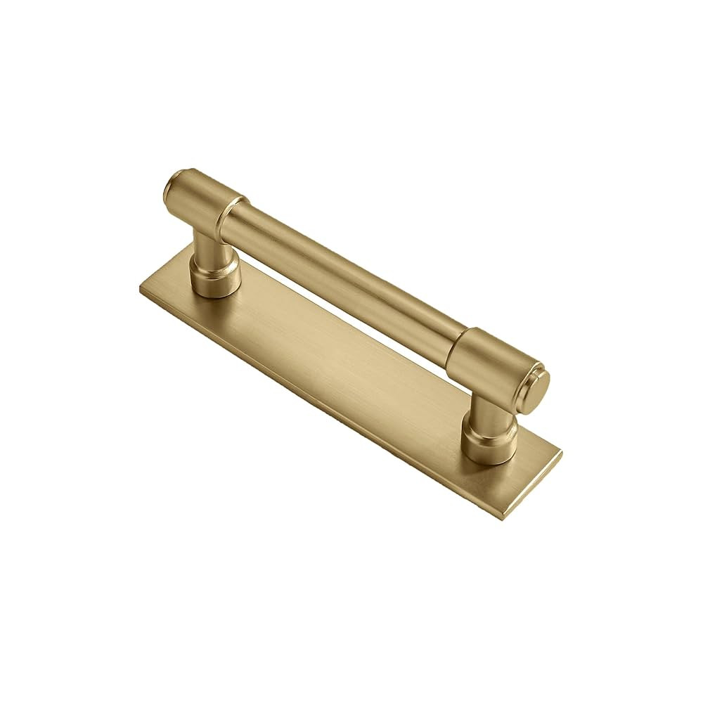 khtumeware 5 Pack 3 Inch(76 mm) Center to Center Brushed Gold Cabinet Pull Backplate with Base Pl... | Amazon (US)