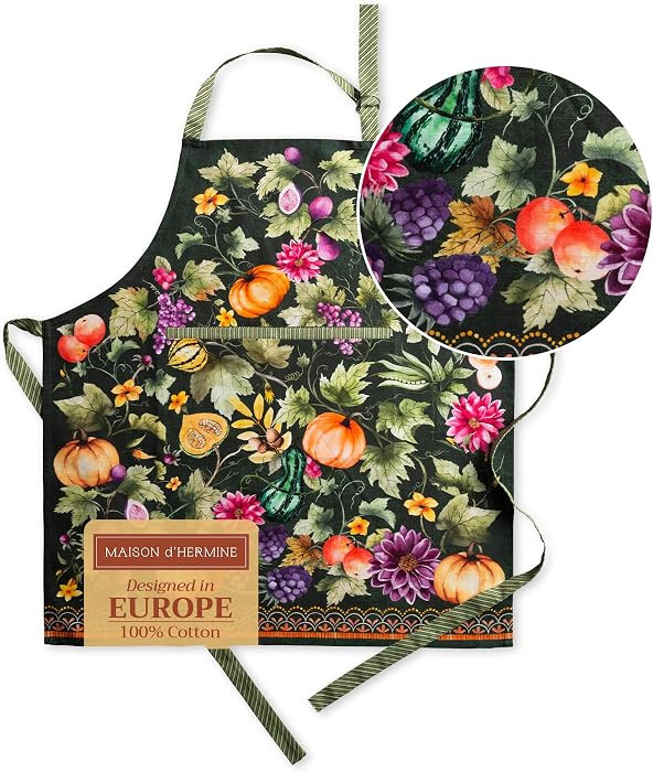 Maison d' Hermine Aprons for women with Pocket 100% Cotton (27.50"x31.50") | Amazon (US)