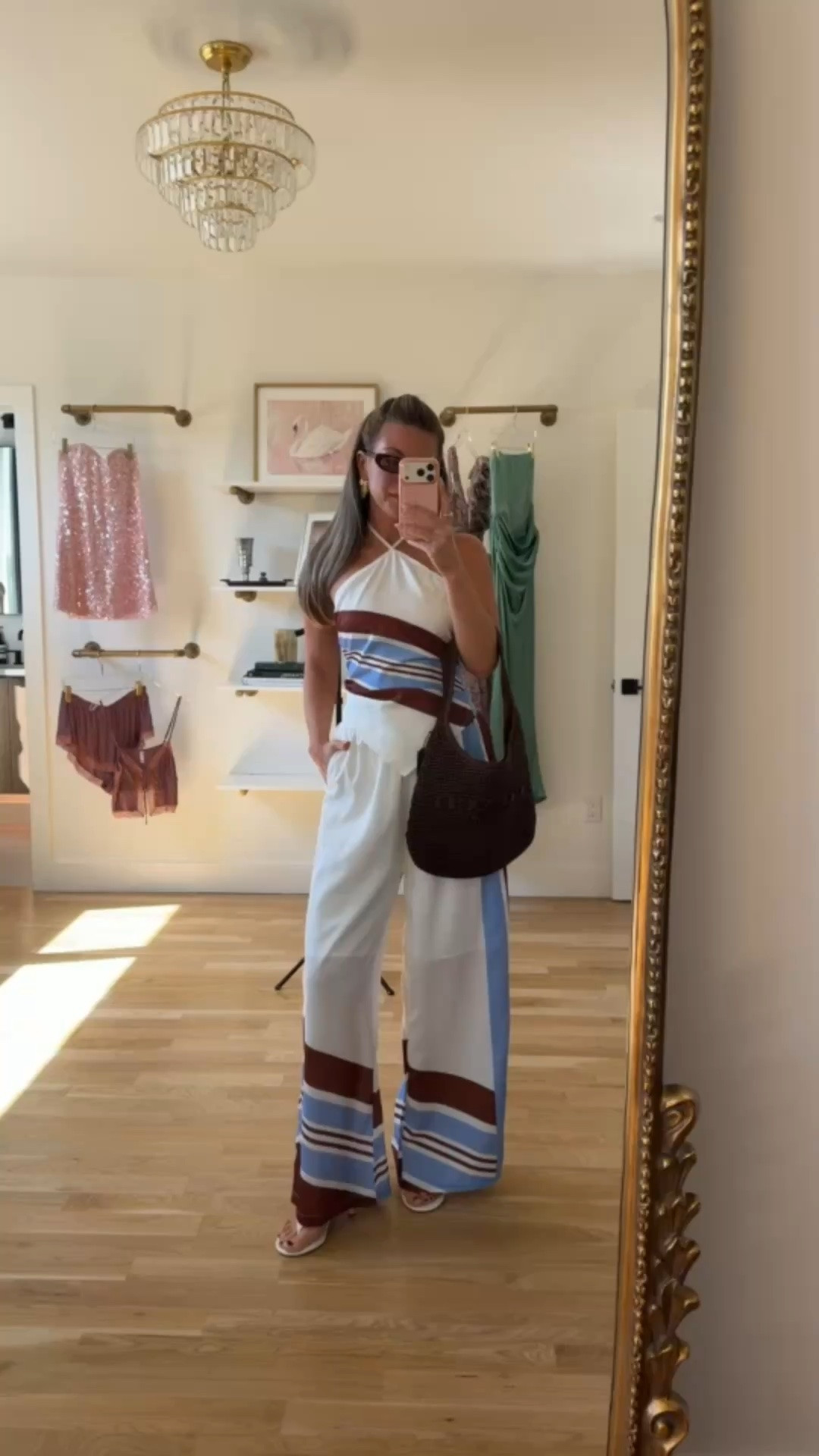 cupshe white halter top with brown and blue stripes, paired with matching wide-leg pants resortwear under $55 for every destination 🌴🍹

Cupshe code: chic
vici: emerson30

I’m 5’4” and wearing my usual smalls in all!

swim, bikini, one piece swimsuit, summer swim, cover up, resortwear, resort outfits, vacation outfits, vacation dresses, beach vacation outfits, summer vacation outfits, tropical vacation outfits, vacation outfit ideas, summer dresses, casual summer outfits, summer outfit ideas, everyday summer outfits, summer fashion finds

#LTKgrwm #LTKSeasonal #LTKTravel