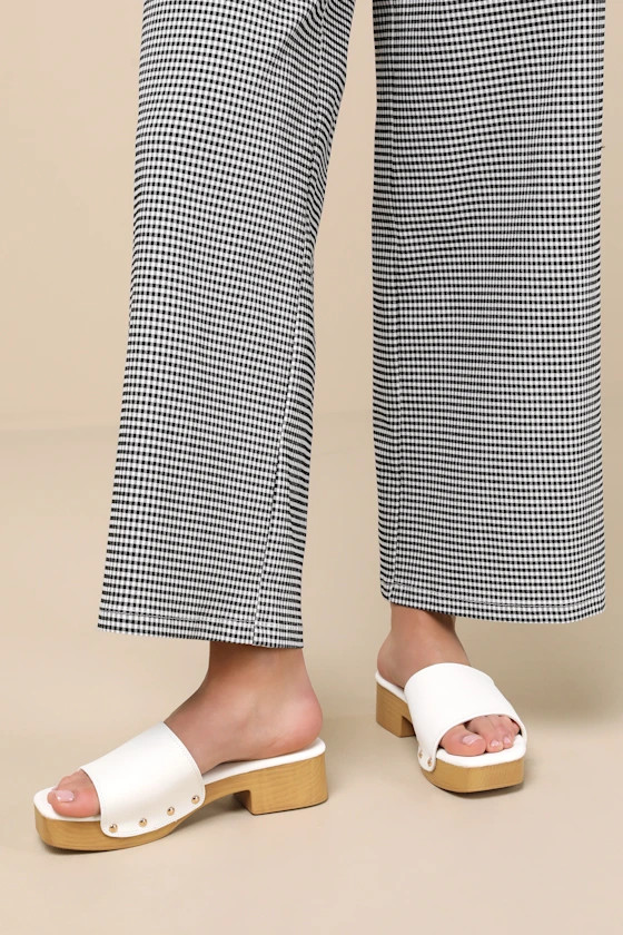 Paley Bone Platform Slide Sandals | Lulus