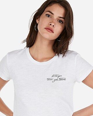 Olivia Culpo Stronger Cropped Graphic Tee | Express