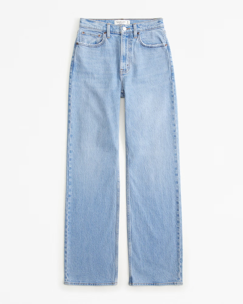 Abercrombie & Fitch Women's Curve Love High Rise 90s Relaxed Jean in Medium - Size 30 X-SHORT | Abercrombie & Fitch (US)