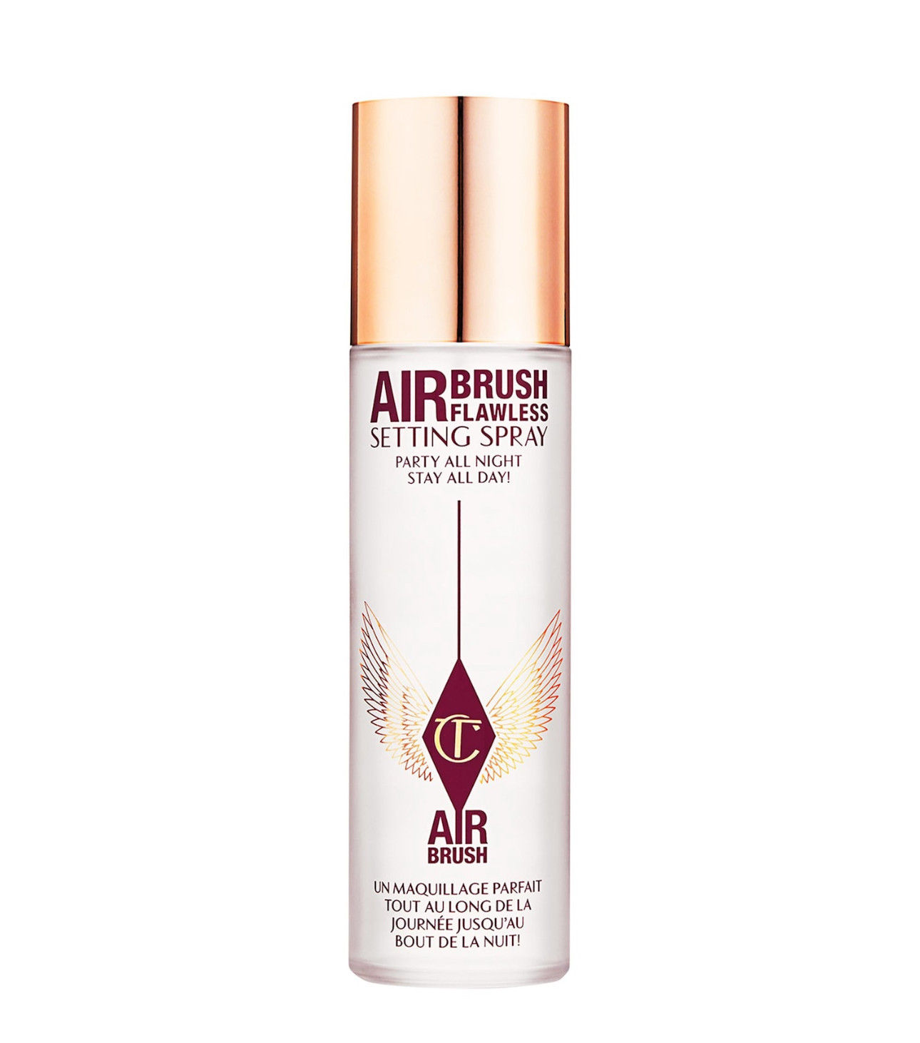 What it is: A lightweight, waterproof** setting spray to prime and set your makeup for up to 16 hours* without melting, fading, or settling into fine lines.
 
*tested on 30 people
**tested on 32 people
 
Highlighted Ingredients:  - Film-Former Polymers: Form a strong but flexible, breathable film across the skin to keep makeup in place.
- Japanese Green Tea: Supports the natural moisture barrier for soft, hydrated skin.
- Aromatic Resin: Blurs the appearance of pores.
 
Ingredient Callouts: Free of sulfates SLS and SLES, parabens, formaldehydes, formaldehyde-releasing agents, phthalates, mineral oil, retinyl palmitate, oxybenzone, coal tar, hydroquinone, triclosan, and triclocarban, and contains less than one percent of synthetic fragrances. This product is also vegan, cruelty-free, and gluten-free.
 
What Else You Need to Know: From Charlotte‘s award-winning Airbrush Flawless Finish collection, this multitasking, lightweight spray provides the perfect canvas for makeup application and instantly locks in your look with a flawless, pore-blurring finish. It also features a delicate fresh floral scent.

#LTKmorningroutine #LTKselfcare #LTKBeauty