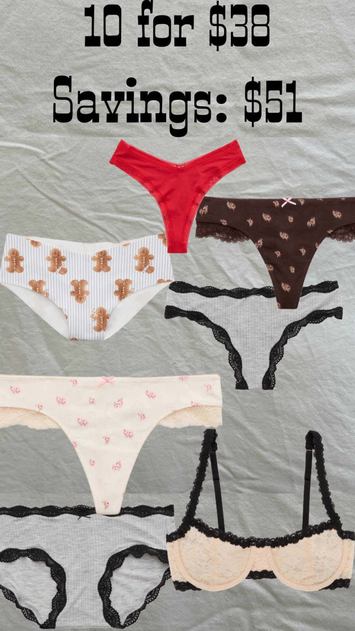 Undies 10 for $38!!

#LTKGiftGuide #LTKHoliday #LTKCyberWeek