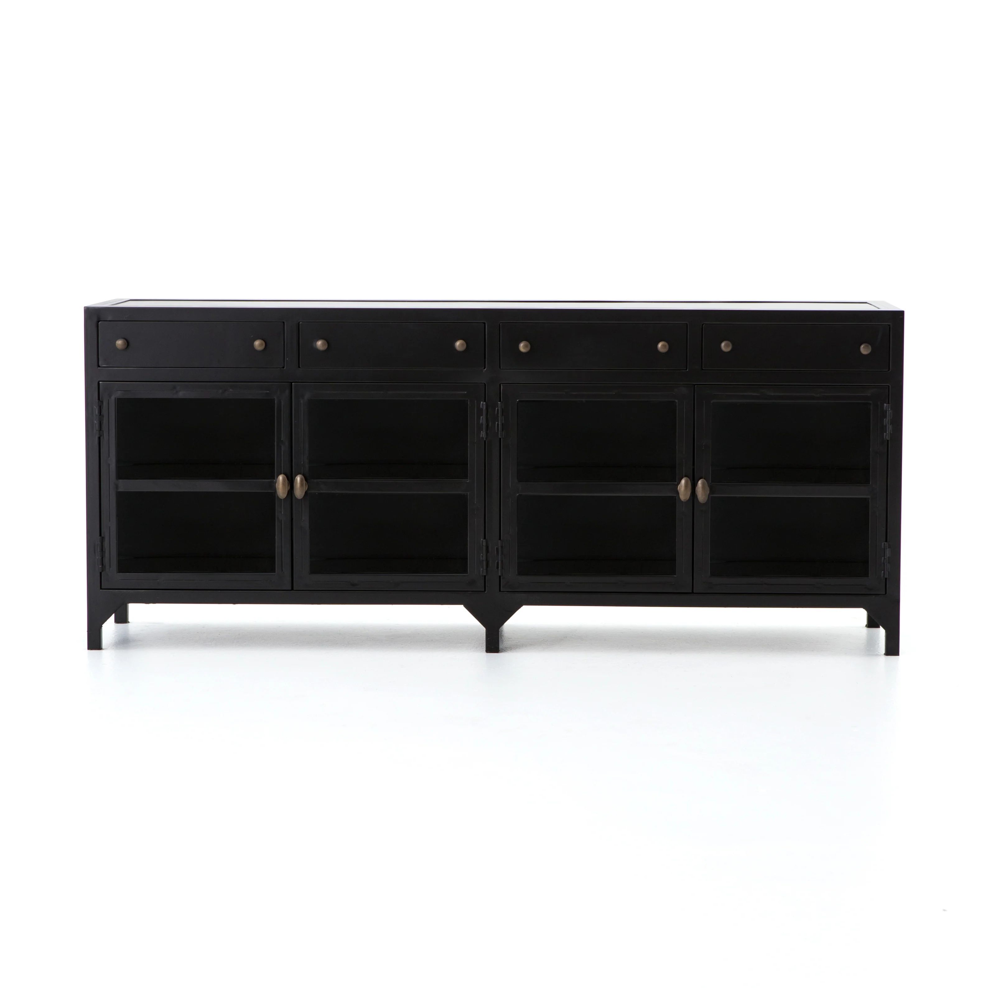 Shadow Box Media Console in Black | Burke Decor