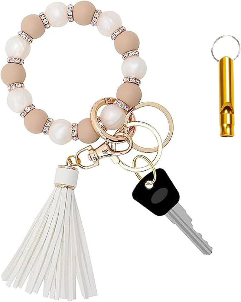 Tkoprtu Bracelet Keychain-Silicone Key Ring Bracelet for Women, Key Rings for Car Keys Elastic Be... | Amazon (US)