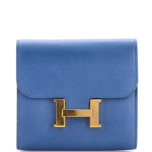 Pre-Owned Hermes Constance Wallet Epsom Compact in Blue at Nordstrom | Nordstrom