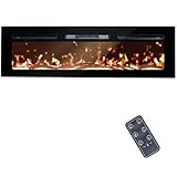 BizHomart Electric Fireplace, 60 Inches Recessed and Wall Mounted Fireplaces with Bracket, Low Noise | Amazon (US)