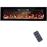 BizHomart Electric Fireplace, 60 Inches Recessed and Wall Mounted Fireplaces with Bracket, Low Noise | Amazon (US)