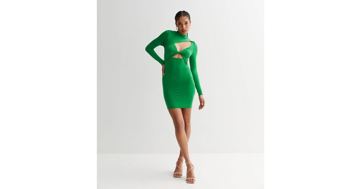 Green Twist Cut Out High Neck Mini Bodycon Dress
						
						Add to Saved Items
						Remove fro... | New Look (UK)