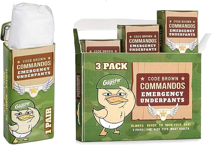 Code Brown Commandos Emergency Underpants in a Can 3 Pairs - Instant Undies in Compact Tin Contai... | Amazon (US)