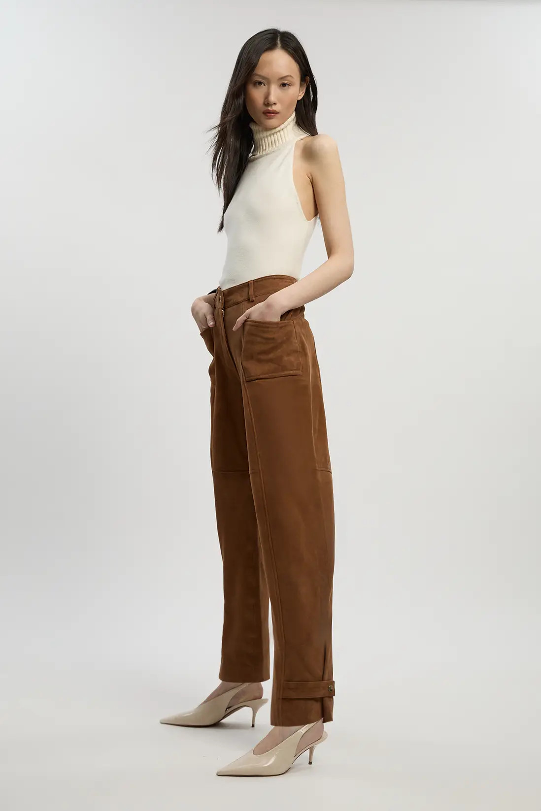 Trousers | Suede Utility Trousers | KarenMillen | Karen Millen US