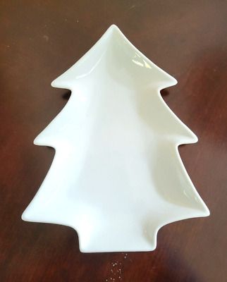 White Christmas Tree Shaped Dish 11" X 9"  | eBay | eBay US