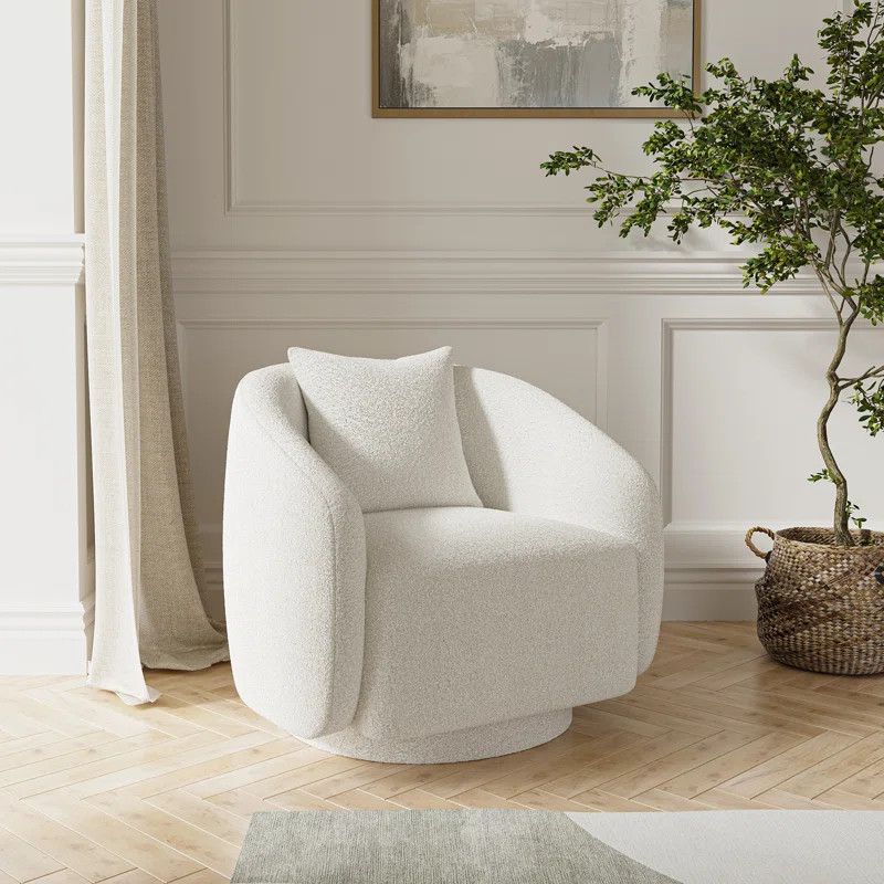 Wade Logan® Bashar 28.5" W Upholstered Swivel Barrel Chair & Reviews | Wayfair | Wayfair North America
