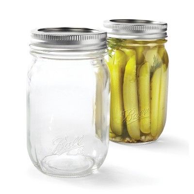 Ball 16oz 12pk Glass Smooth-Sided Regular Mouth Mason Jar with Lid and Band | Target