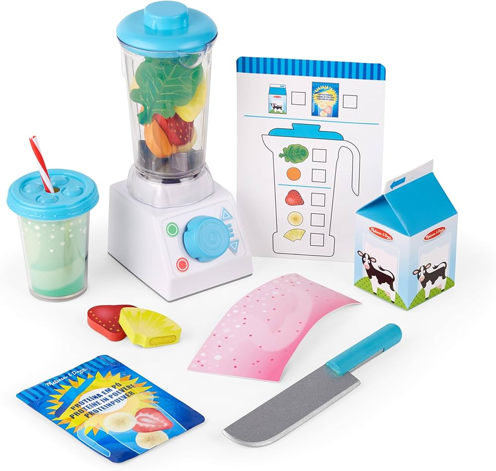 Melissa & Doug Smoothie Maker Blender Set with Play Food - 22 Pieces | Amazon (US)