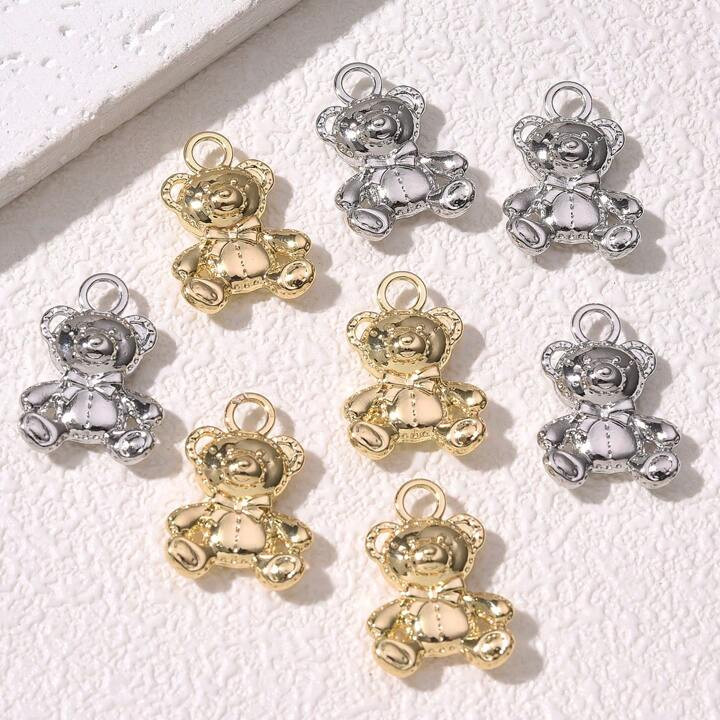 5pcs Vintage Y2K Bow Tie & Teddy Bear Shaped DIY Jewelry Pendant For Girls And Women | SHEIN