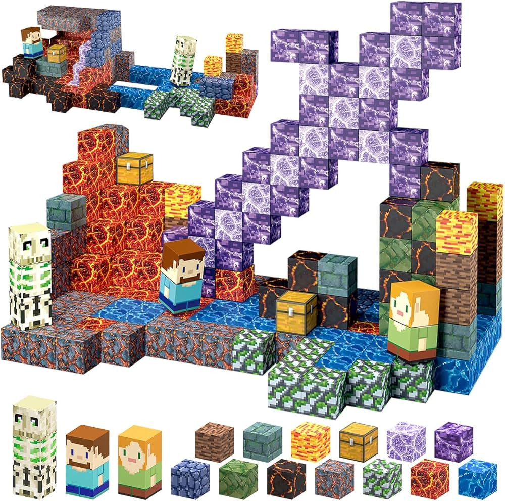 213 PCS Magnetic Blocks Building Toys Set Sword Kids Blocks for Toddler Boys Girls 3+, STEM Senso... | Amazon (US)