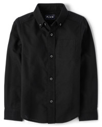 Kids Uniform Oxford Button Down Shirt - black | The Children's Place