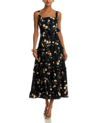 AQUA Floral Belted Midi Dress - Exclusive  | Bloomingdale's Women | Bloomingdale's (US)