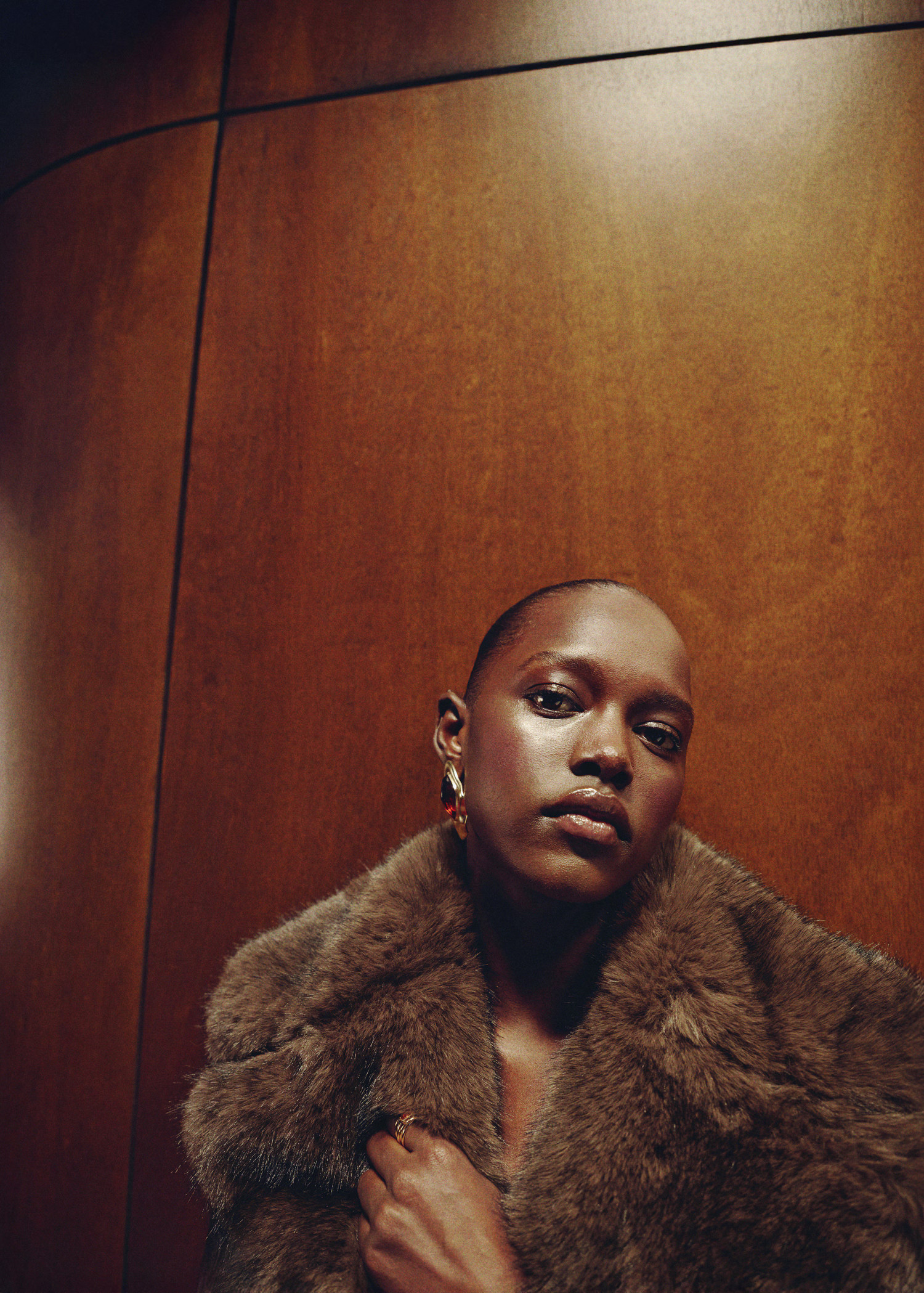 Faux-leather jacket with fur-effect collar | MANGO (UK)