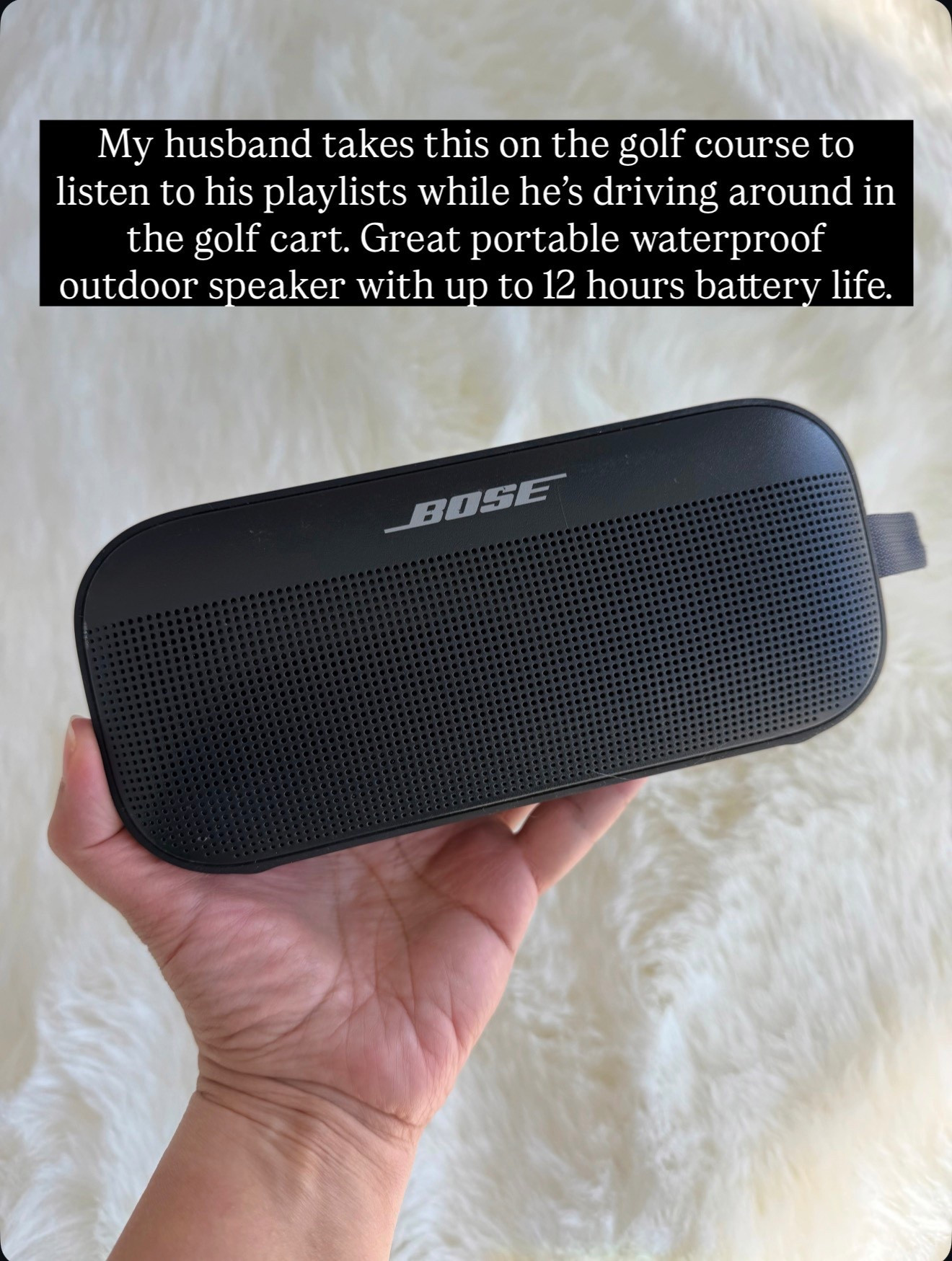 Gift ideas for him! This Bose portable speaker is such a nice gift for the holidays. I bought my husband this speaker a couple of years ago and he absolutely loves it! He takes it with him on the golf course to listen to his playlists while he’s driving around in the golf cart. Great portable waterproof outdoor speaker with up to 12 hours battery life. Perfect for any outdoor activity and travel and currently on sale! 

Golf gifts, gifts for the golfer, gifts for him, gifts for husband, gifts for dad, gifts for son, gifts for son in law, gifts for father in law, gifts for grandson, gifts for friend, gifts from Amazon, Amazon gifts 

#LTKMens #LTKGiftGuide #LTKSaleAlert