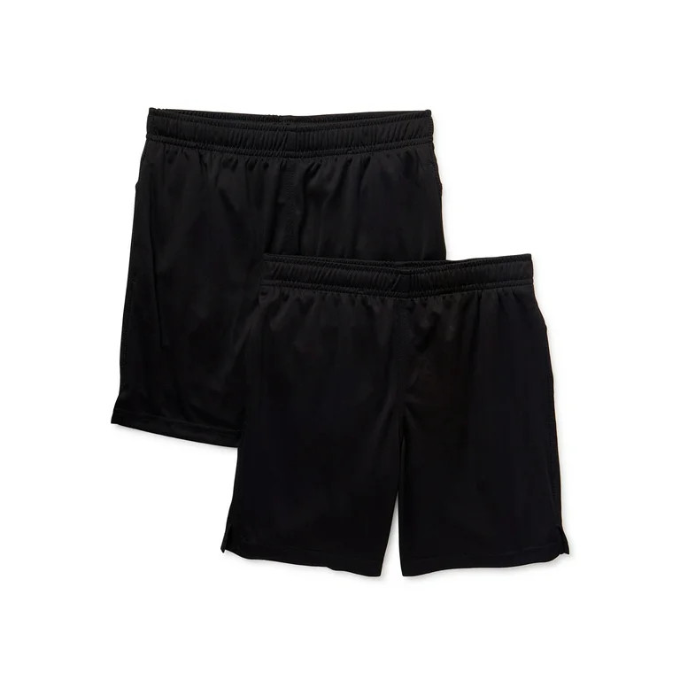Athletic Works Boy's Performance Shorts, 2-Pack, Sizes 4-18 & Husky | Walmart (US)