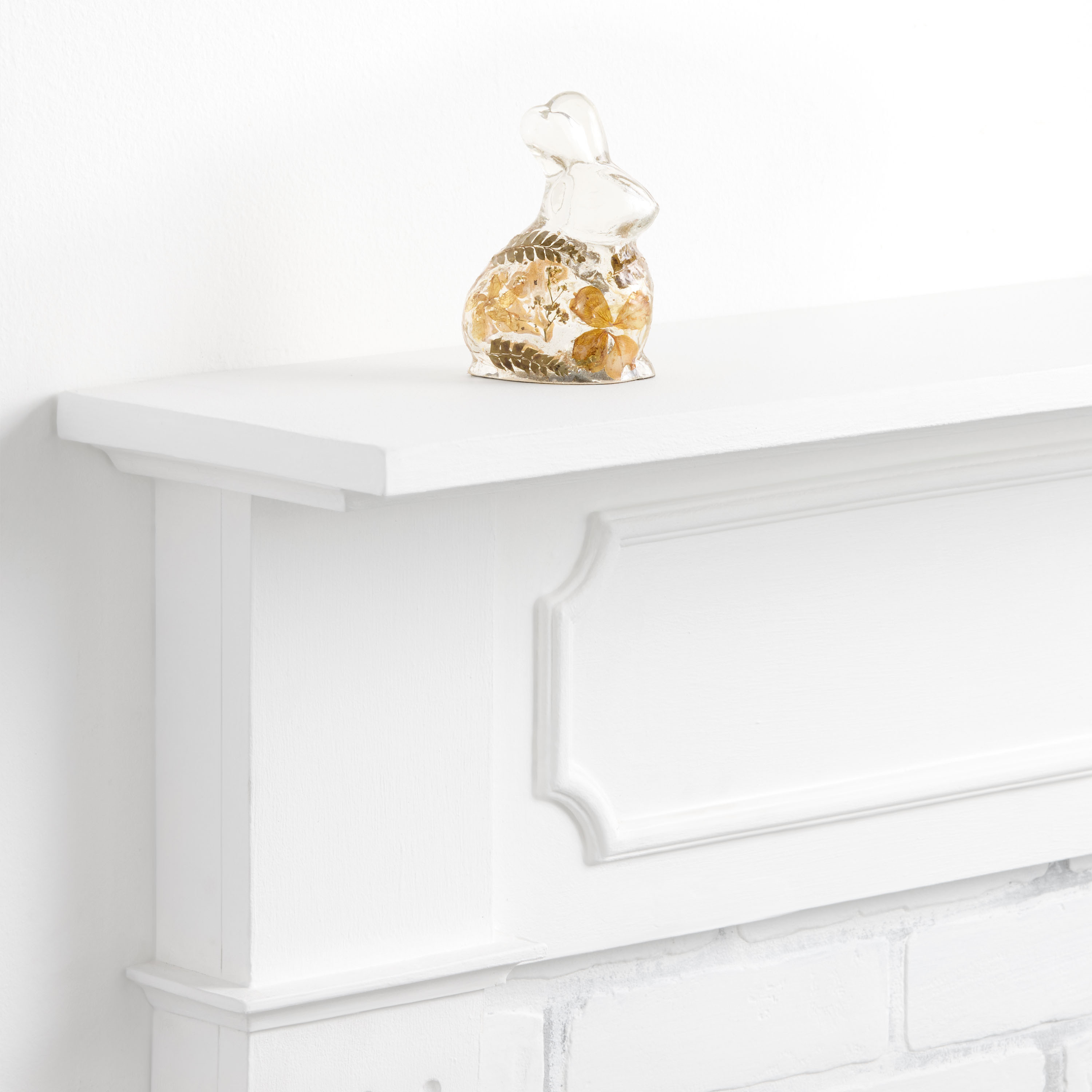 Handblown Glass Pressed Flower Rabbit Decor | World Market