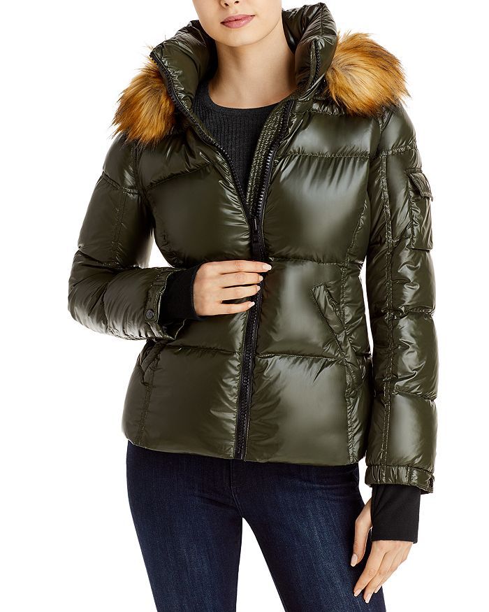 AQUA
            
    
                
                    Gloss Allie Faux Fur Trim Puffer Jack... | Bloomingdale's (US)