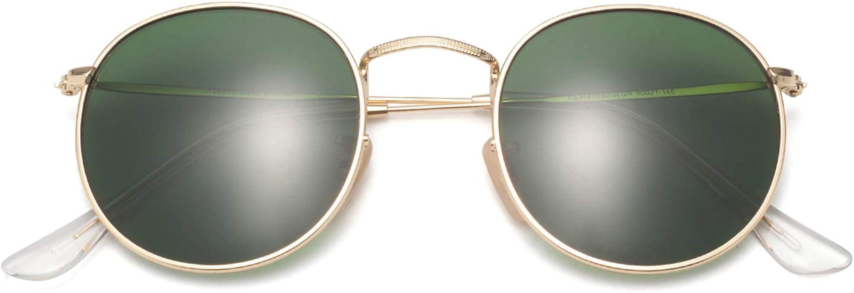 LianSan Classic Retro Metal Frame Round Circle Mirrored Sunglasses Men Women Glasses 3447 | Amazon (US)