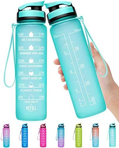 Elvira 32oz Large Water Bottle with Motivational Time Marker & Removable Strainer,Fast Flow BPA F... | Amazon (US)