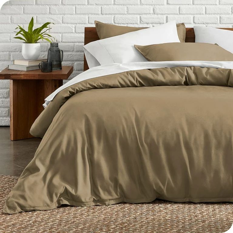 Bare Home Luxury Duvet Cover and Sham Set, Ultra-Soft Microfiber, Queen, Taupe, 3-Pieces | Walmart (US)