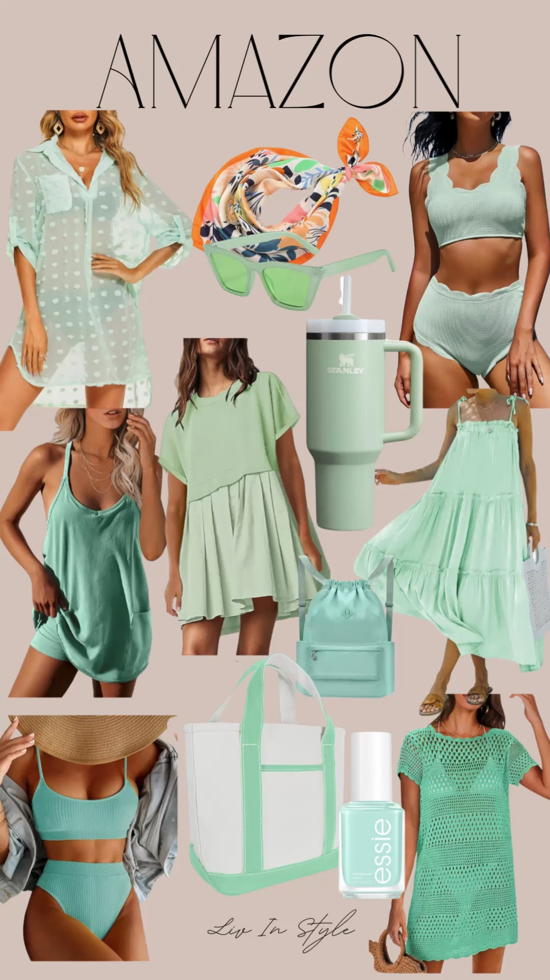 Amazon summer finds! Mint colored swim suits, cover ups, sun dresses and accessories for summer fun!! ☀️

#LTKVideo #LTKFindsUnder50 #LTKSwim