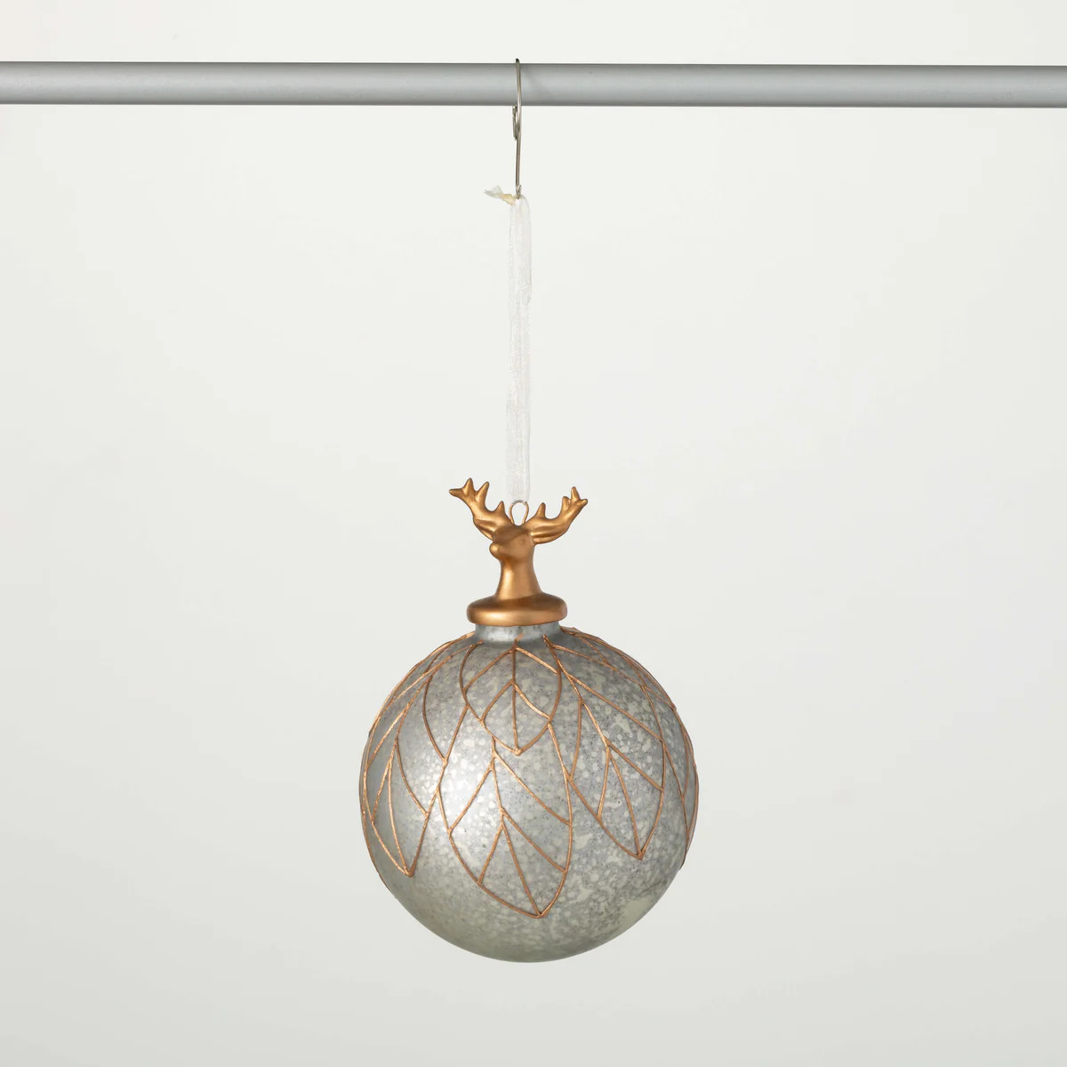 Silver Gold Deer Ball Ornament | Sullivans Home Decor