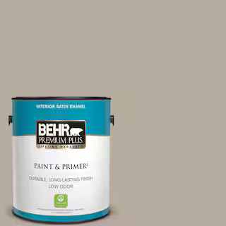 1 gal. #PPU18-13 Perfect Taupe Satin Enamel Low Odor Interior Paint & Primer | The Home Depot