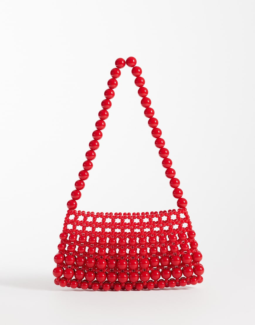ASOS DESIGN beaded clutch purse in red | ASOS (Global)