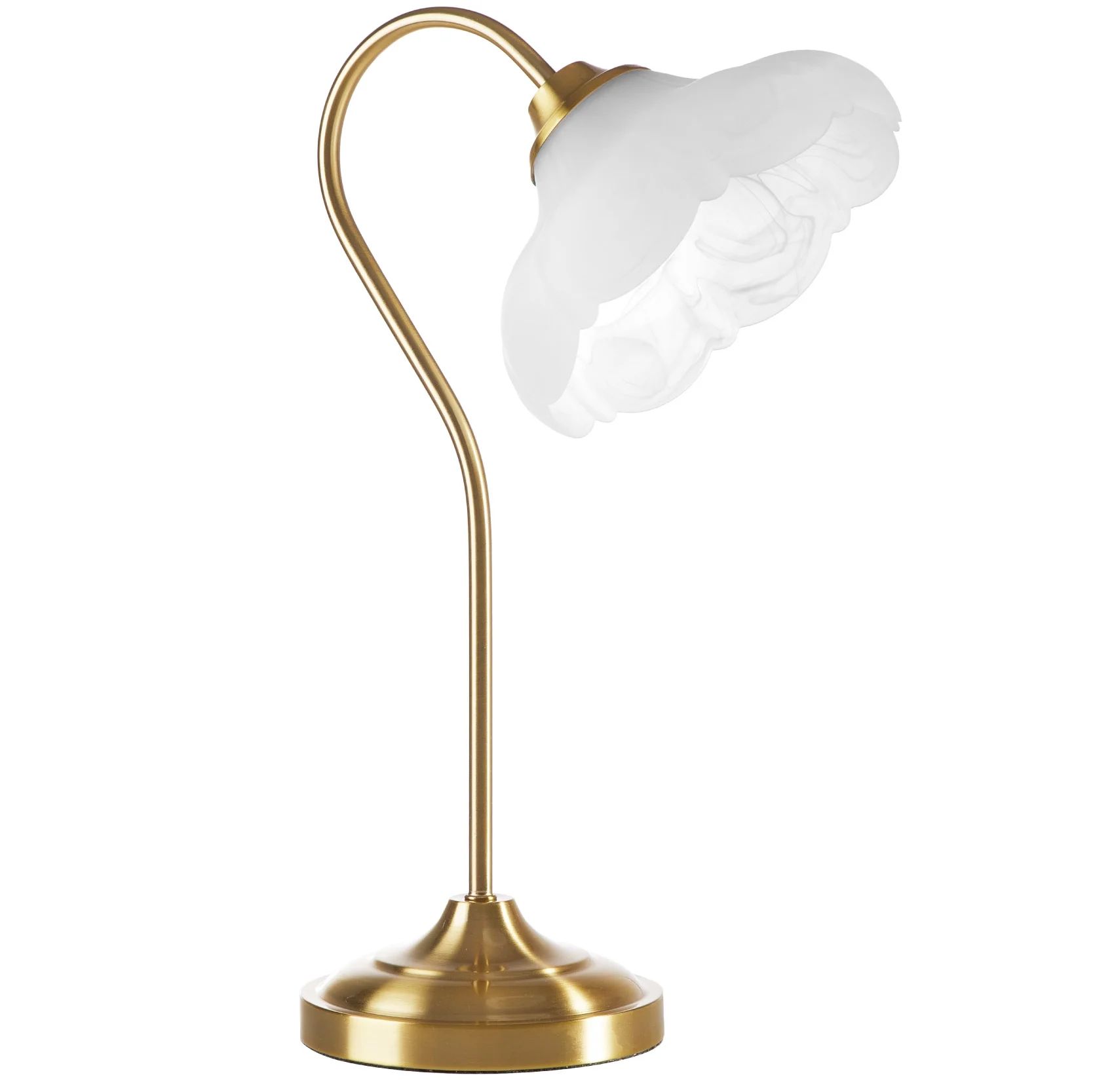 Beautiful 19" x 12" Glass Petal Shade Table Lamp with Gold Metal Base by Drew Barrymore - Walmart... | Walmart (US)