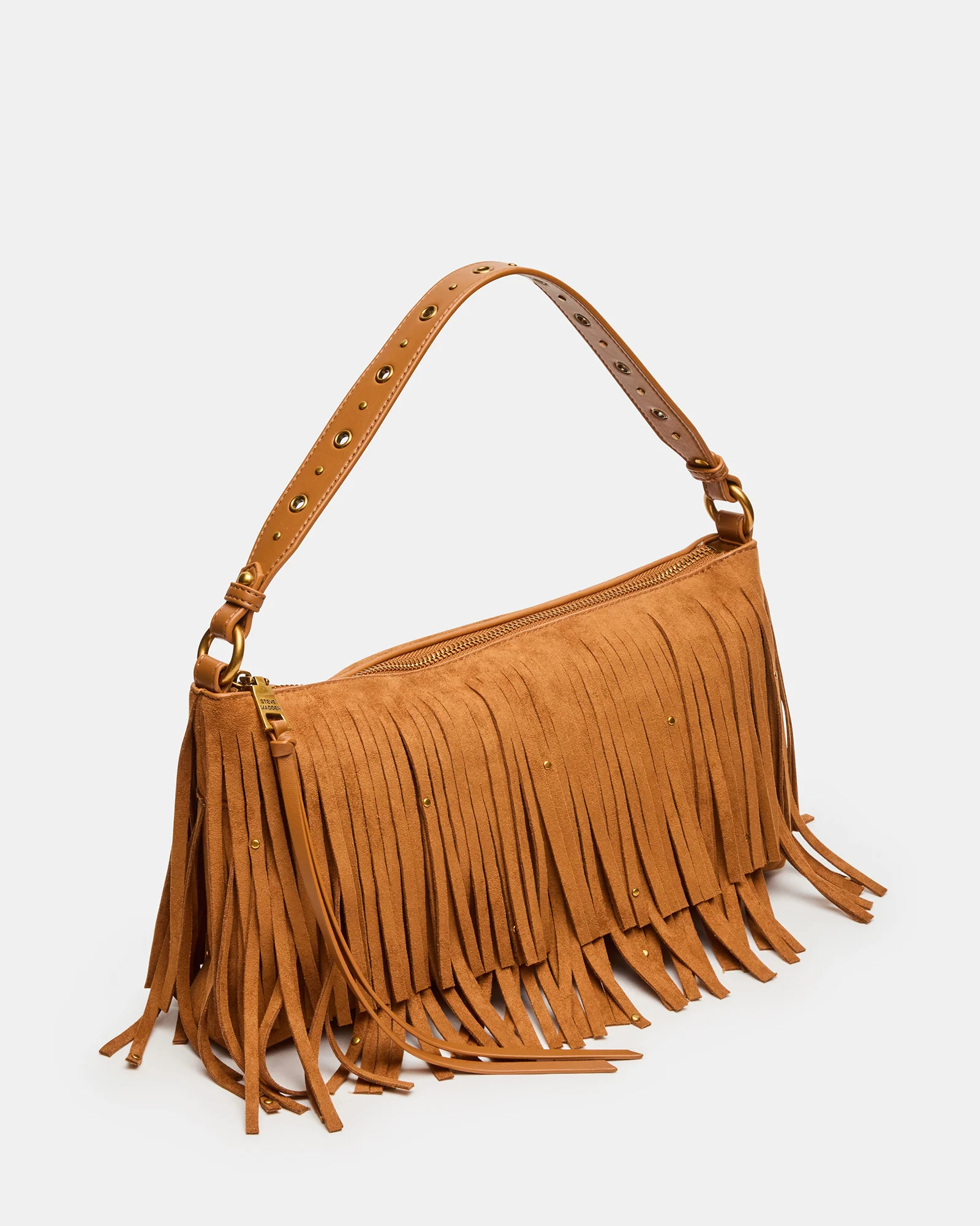 BOHEME Bag Tobacco Shoulder Strap Studded Fringe Handbag | Steve Madden (US)
