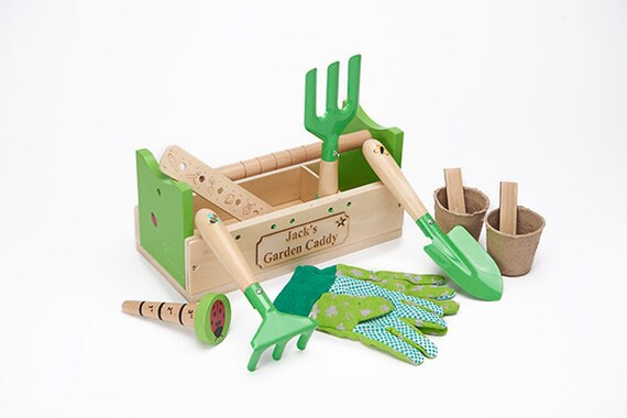 Personalised Wooden Children's Gardening Caddy Toddler - Etsy | Etsy (US)