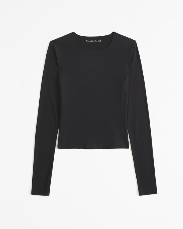 Soft Matte Seamless Long-Sleeve Cropped Crew Top | Abercrombie & Fitch (US)