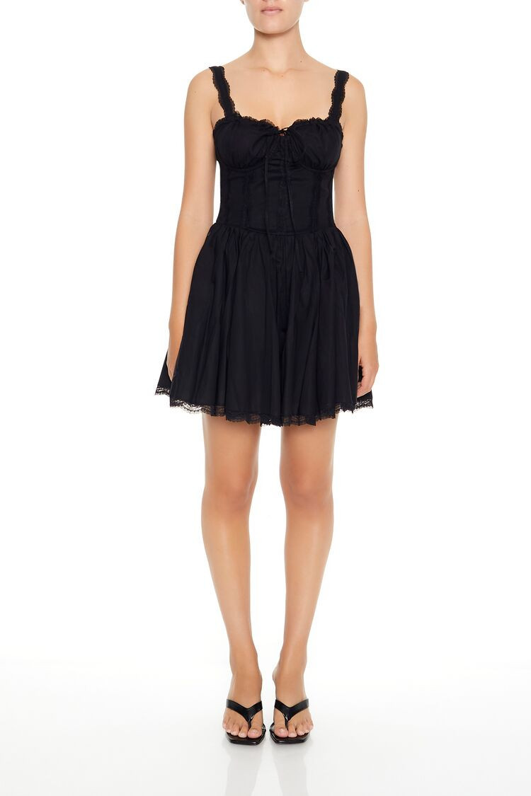 Lace-Trim Bow Bustier Mini Dress | Forever 21