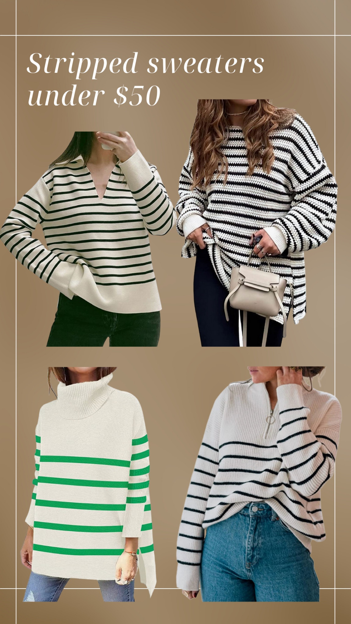Stripped sweaters under $50

#LTKunder50 #LTKstyletip #LTKunder100