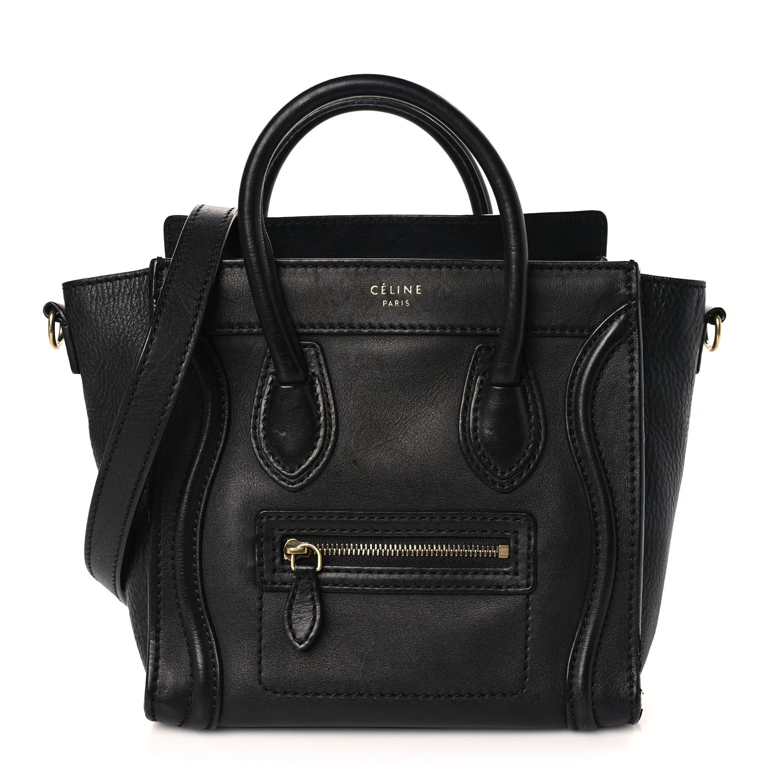 CELINE Smooth Calfskin Nano Luggage Black | FASHIONPHILE | FASHIONPHILE (US)