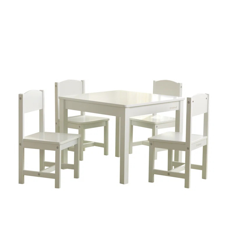 Kids 5 Piece Solid Wood Square Play / Activity Table and Chair Set | Wayfair North America
